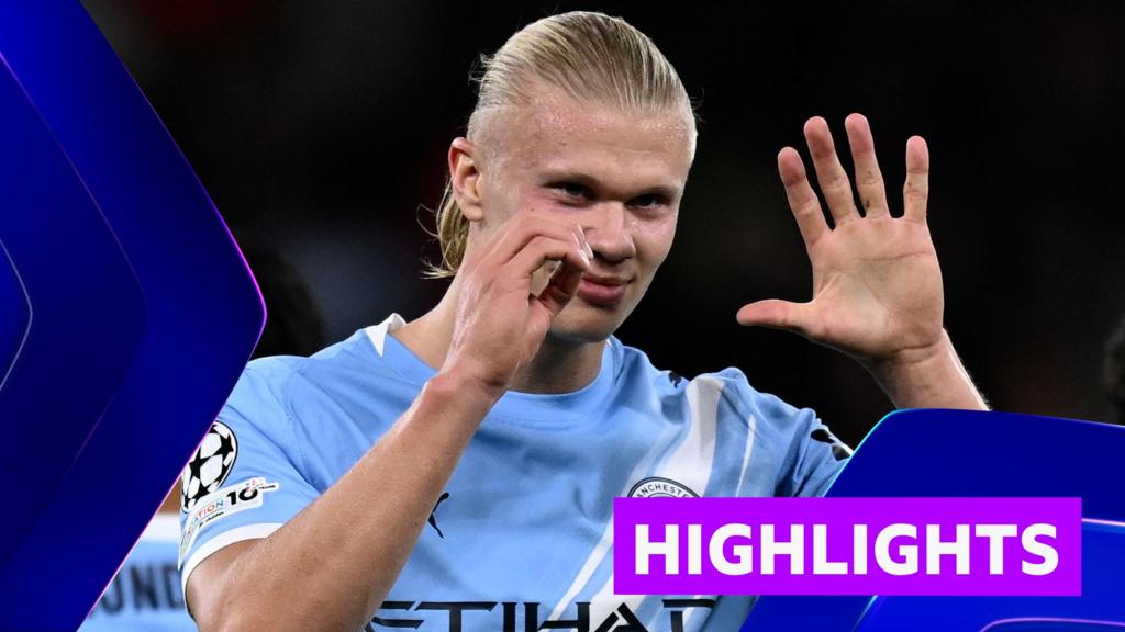 Record-breaking Haaland helps City beat 10-man Napoli