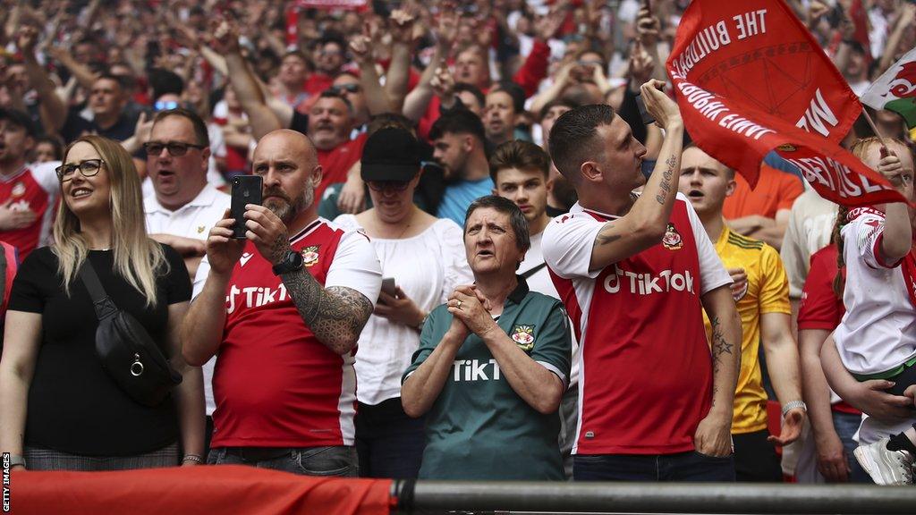 Wrexham fans get behind their team