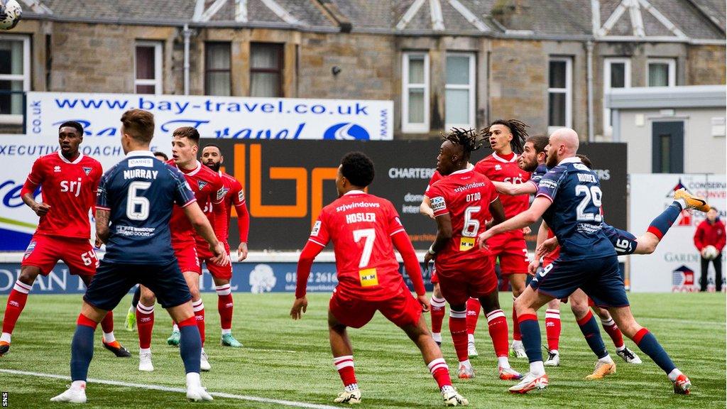 Raith Rovers' Sam Stanton scores