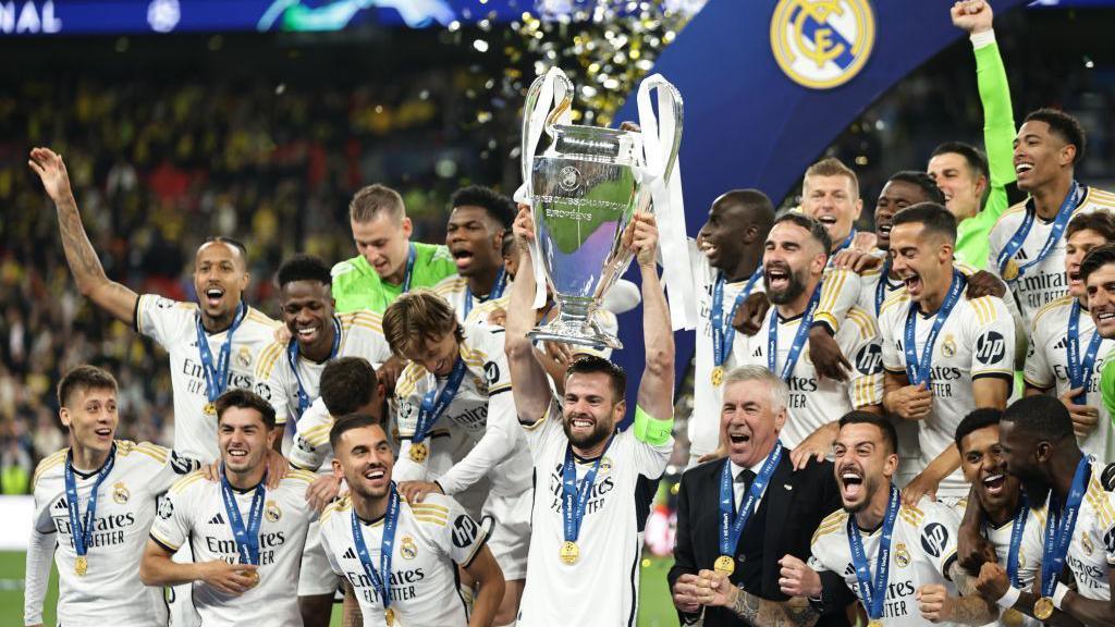 Real Madrid winning the Champions League last season