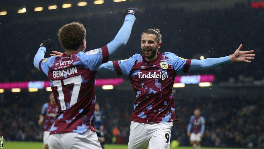 Manuel Benson celebrates his second goal against Middlesbrough