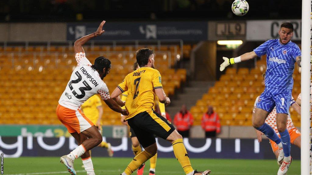 Matt Doherty heads home against Blackpool