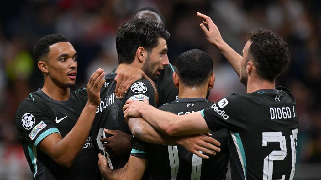 Liverpool players celebrate