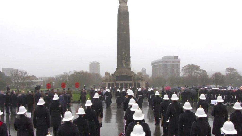 Remembrance services on The Hoe in Plymouth, November 2023