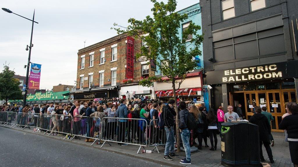 Fans queue to see Muse at the Electric Ballroom