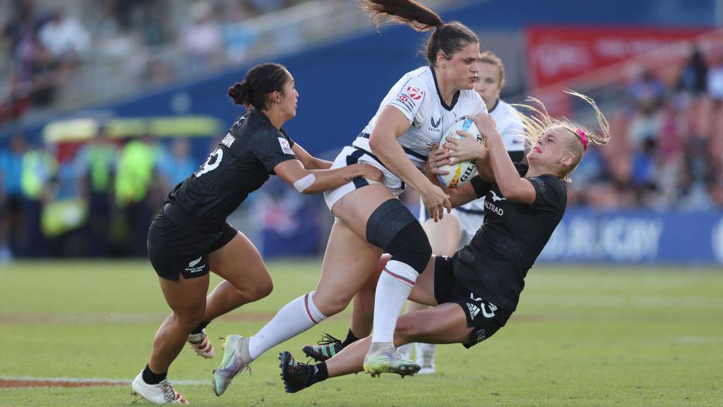 Ilona Maher playing for the United States