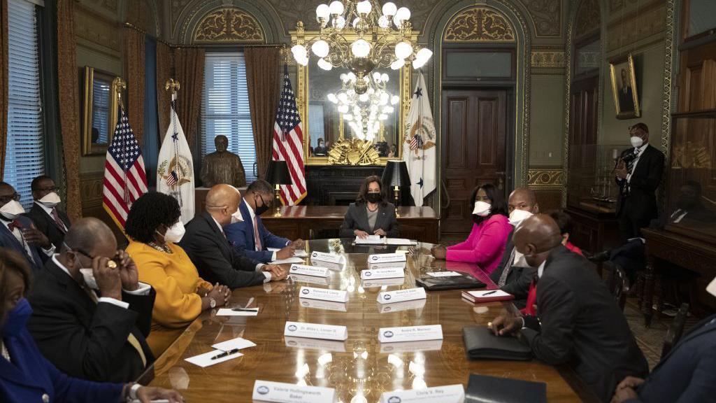 VP Harris meets with the Divine Nine's council of presidents in 2021