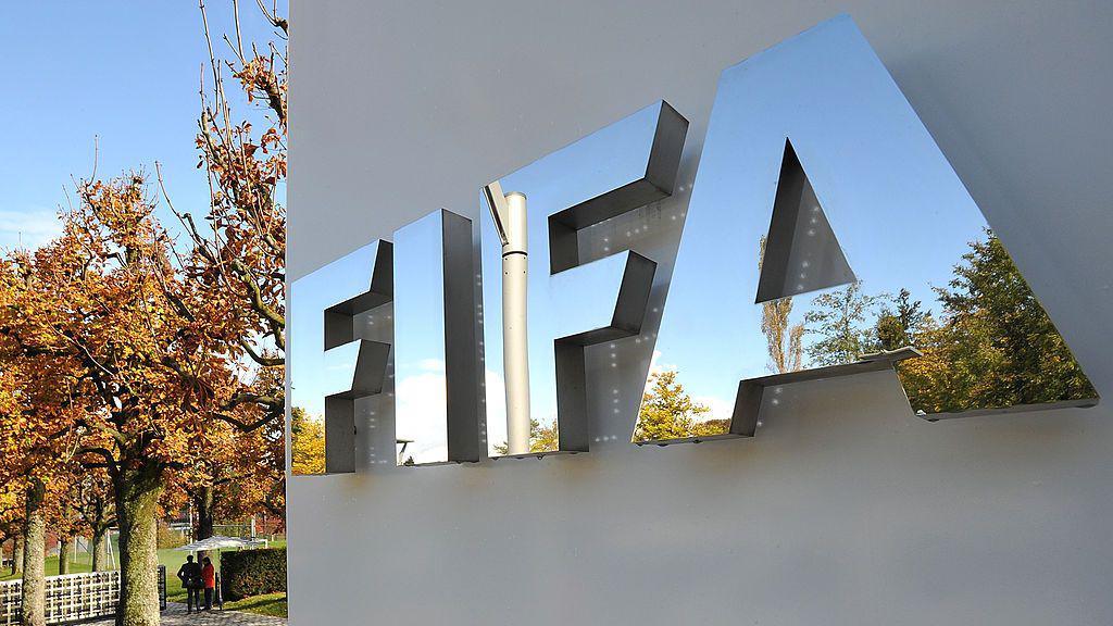 The Fifa logo outside Fifa headquarters in Zurich