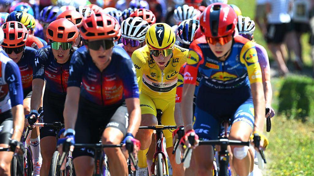 Carlotta Cipressi of Italy and Team Human Powered Health and Lorena Wiebes of Netherlands and Team SD Worx - Protime - Yellow leader jersey