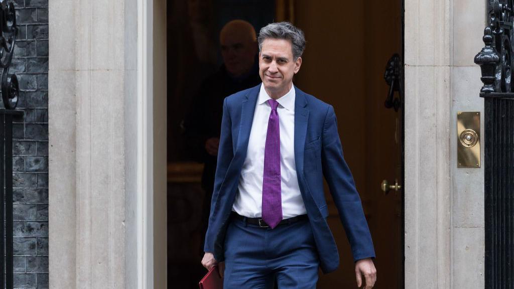 Energy Secretary Ed Miliband leaving Number 10 Downing Street. 