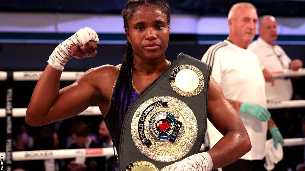 Caroline Dubois with her IBO title