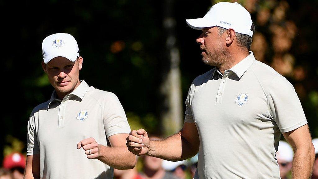 Danny Willett and Lee Westwood at the Ryder Cup