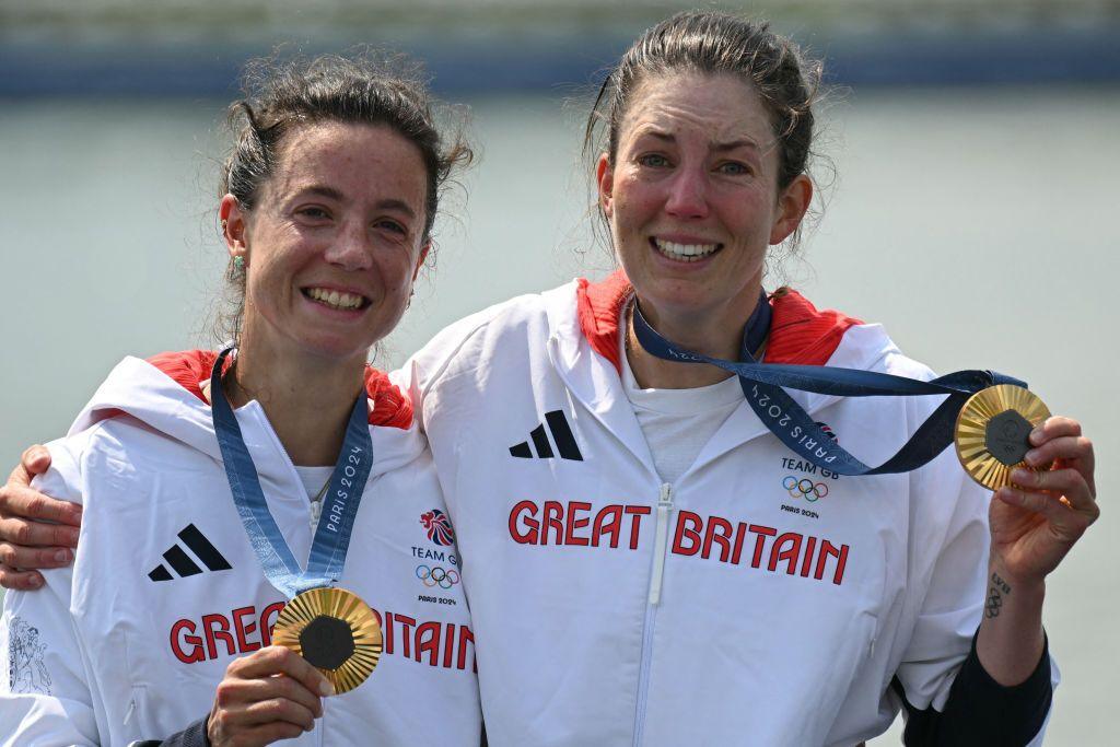 Great Britain's gold medallists Imogen Grant and Emily Craig