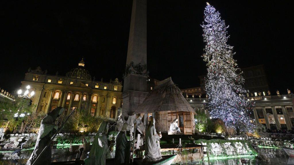 Christmas tree and Nativity Scene outside the Vatican.