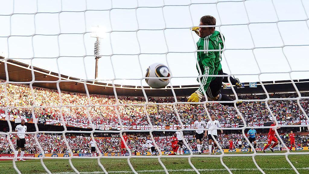 A reverse angle of Frank Lampard's ghost goal