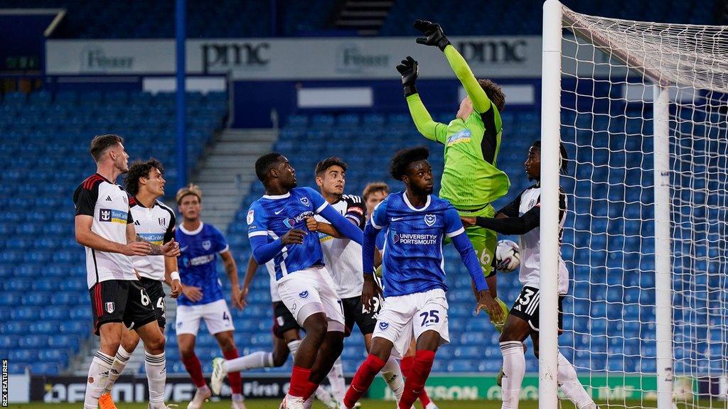 Sean Ragett scores for Portsmouth