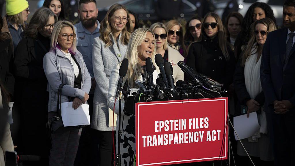 Marjorie Taylor Greene speaks with Epstein survivors on Capitol Hill