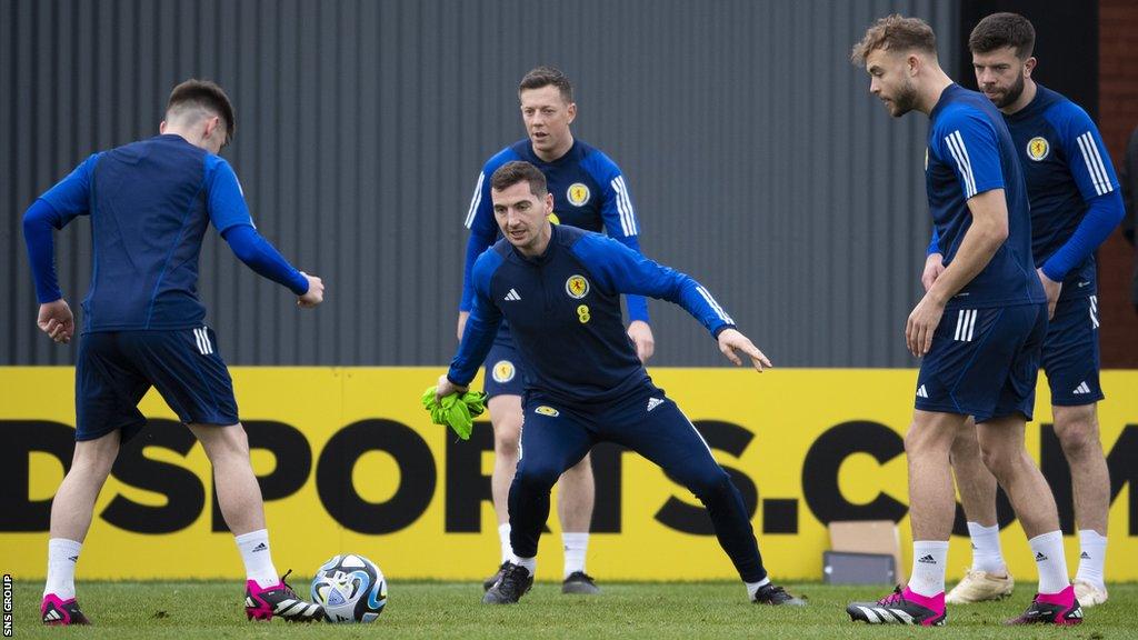 The Scotland squad trained at Lesser Hampden on Tuesday