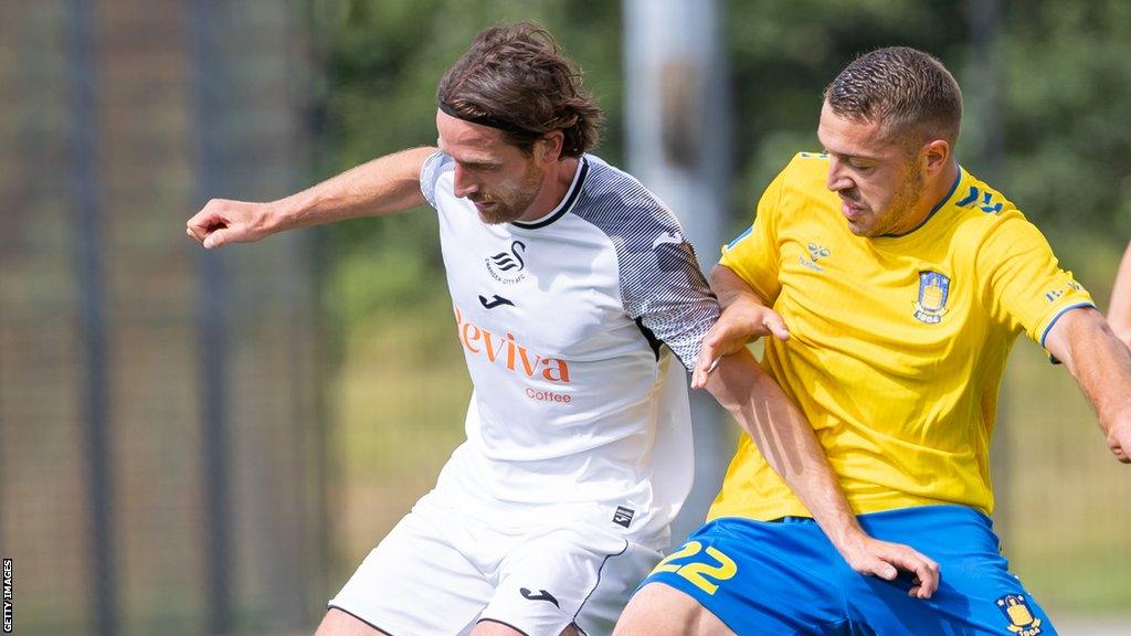 Joe Allen in pre-season action against Brondby