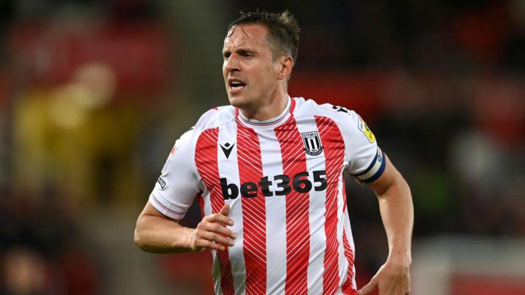 Phil Jagielka playing for Stoke City