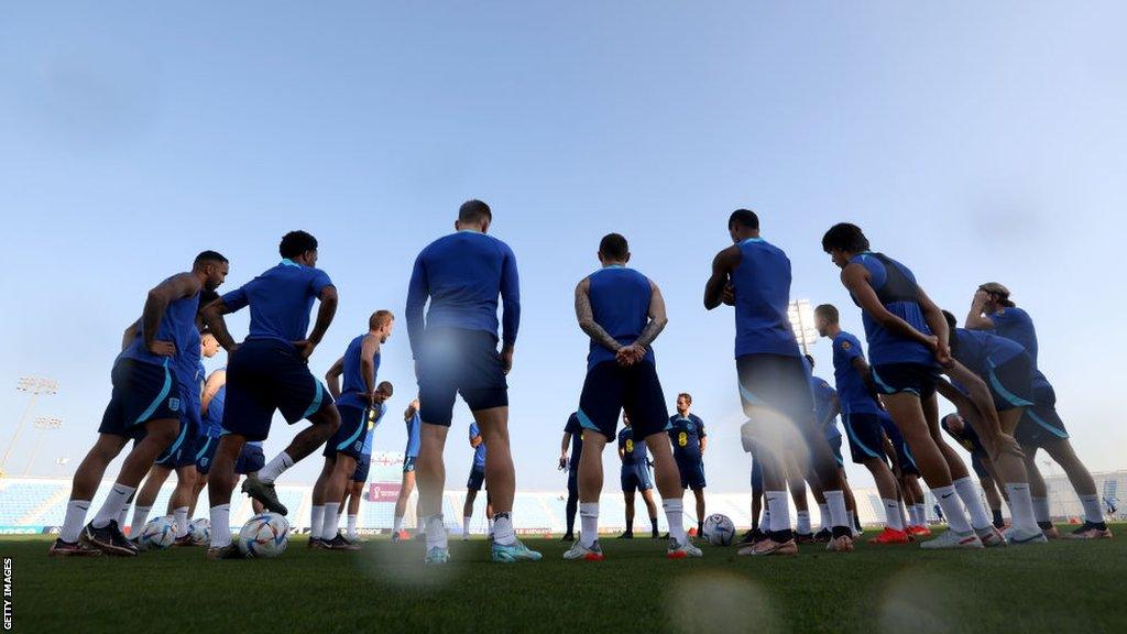 England squad gather together during training