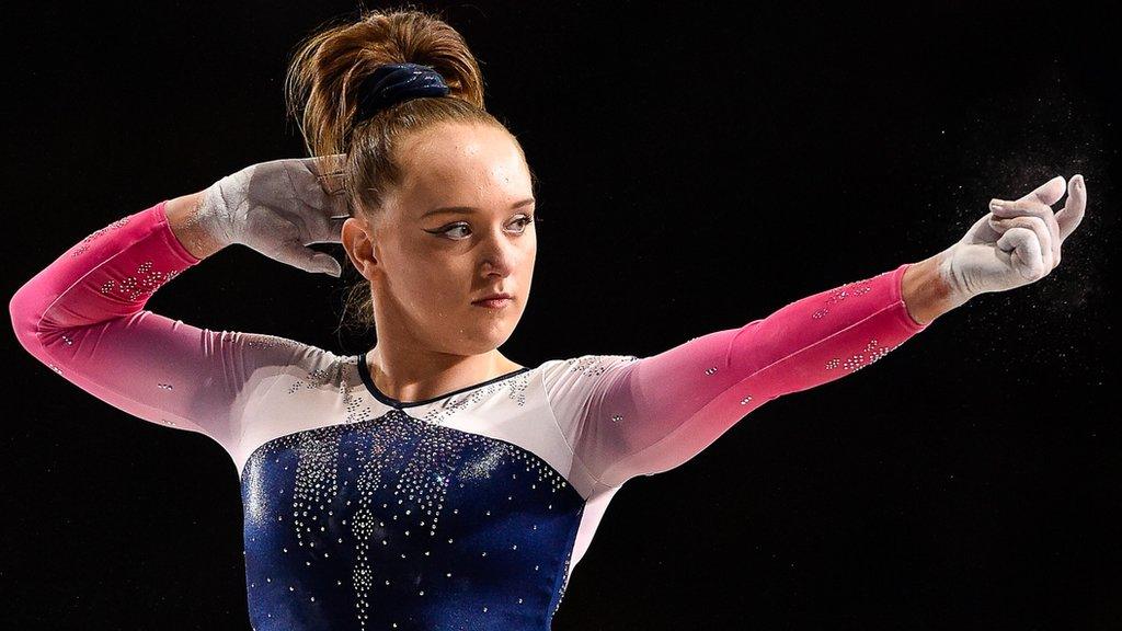 Amy Tinkler performing at the World Gymnastics Championships