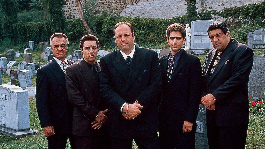 Tony Sirico, Steven Van Zandt, James Gandolfini, Michael Imperioli & Vincent Pastore in a publicity still for TV series 'The Sopranos', circa 1999.
