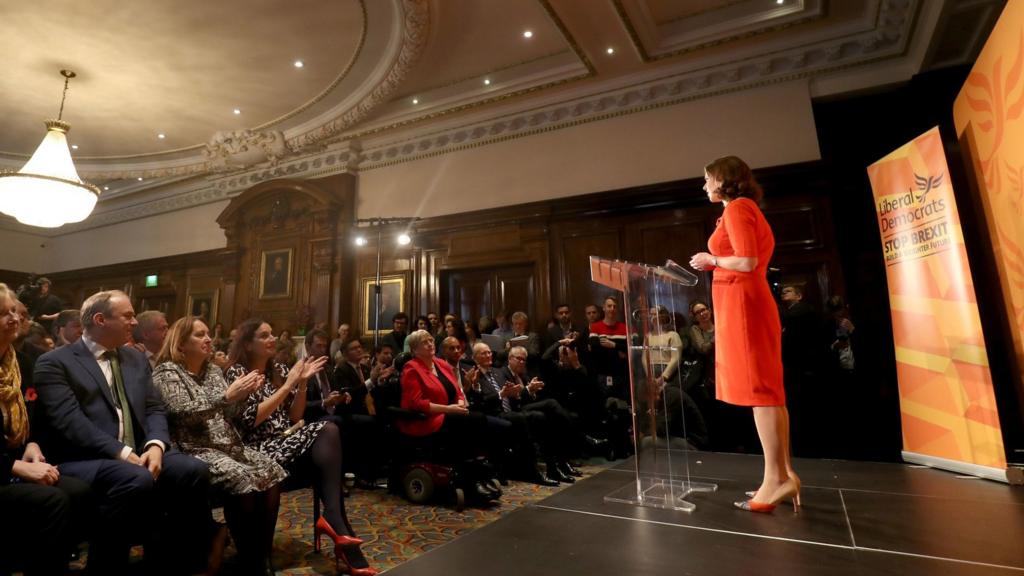 Jo Swinson at Lib Dem launch