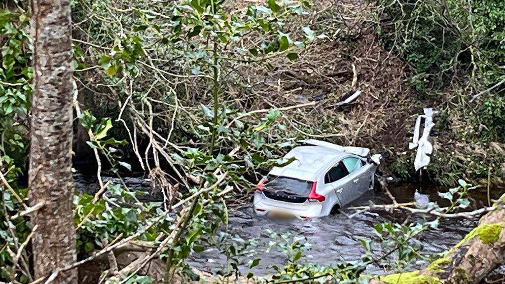 Car in River Wharfe