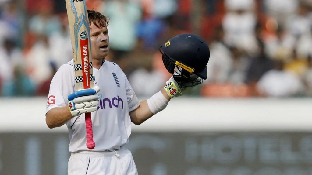 Ollie Pope celebrates his century