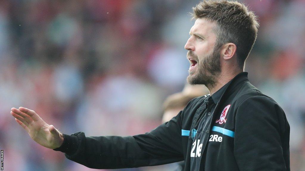 Middlesbrough boss Michael Carrick on the sidelines