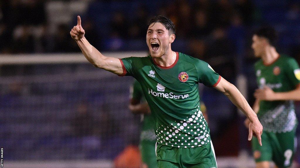 Jack Earing celebrates scoring for Walsall