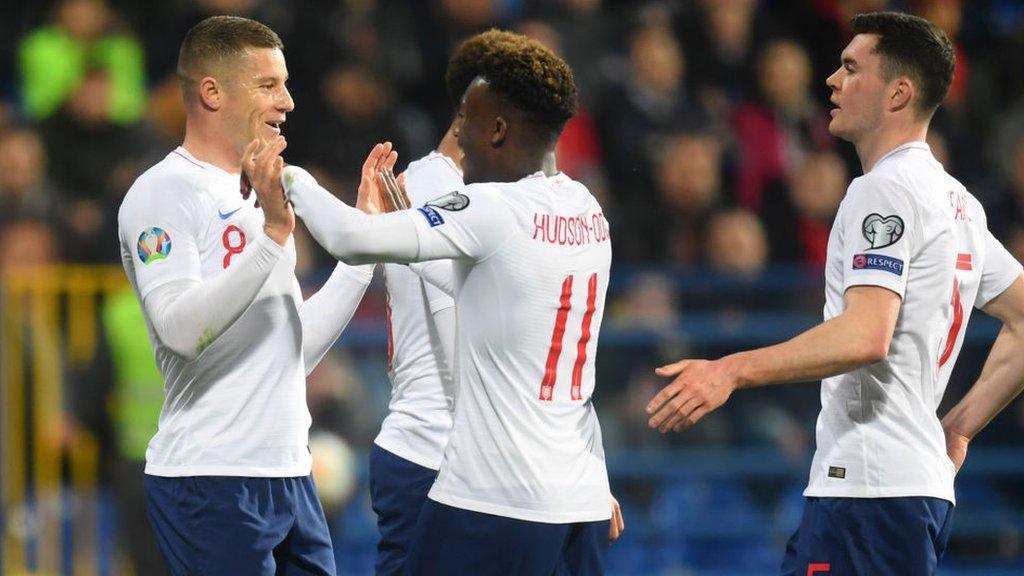 England players celebrate