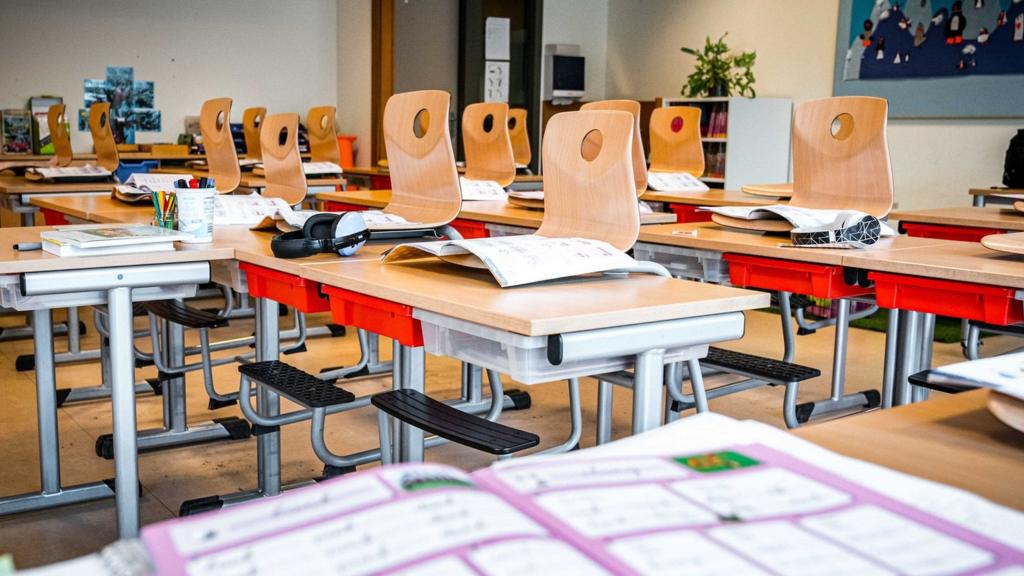 Chairs in an empty classroom