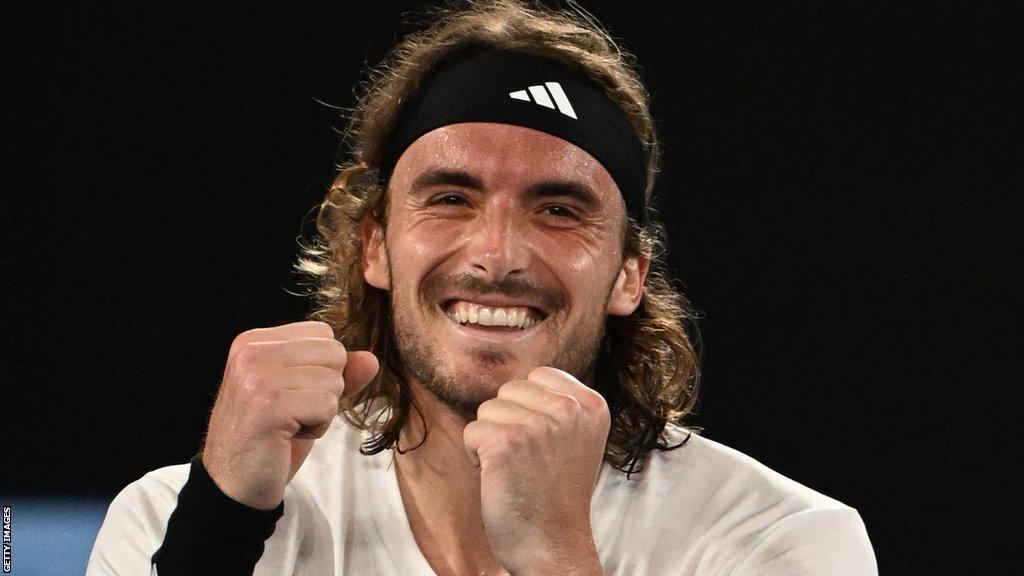 Stefanos Tsitsipas celebrates