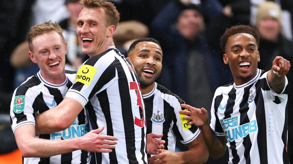 Newcastle players celebrate