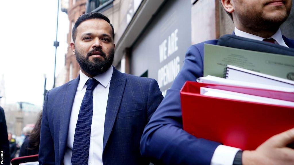 Azeem Rafiq arrives at the hearing on Thursday