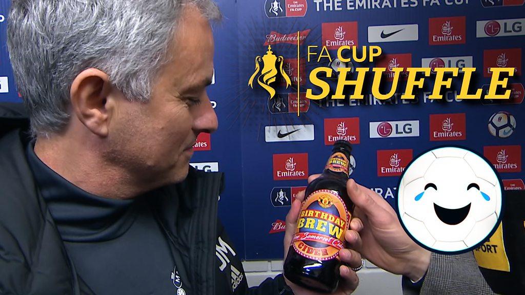 Jose Mourinho holds a bottle of cider