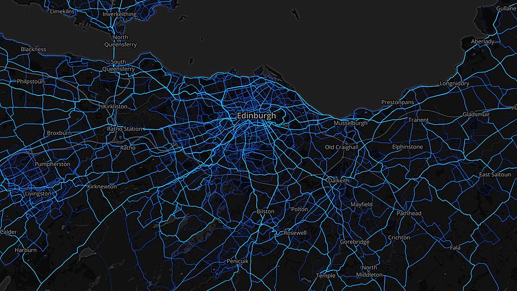 Edinburgh- cycling routes (by Strava users 2015)