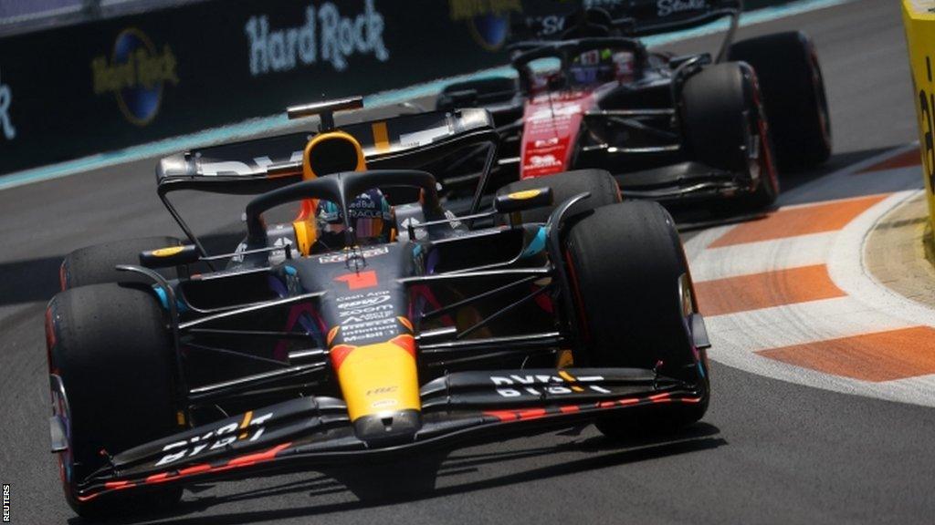 Max Verstappen on track in Miami