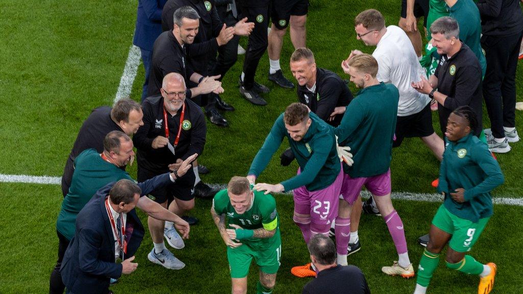 James McClean is applauded off the pitch