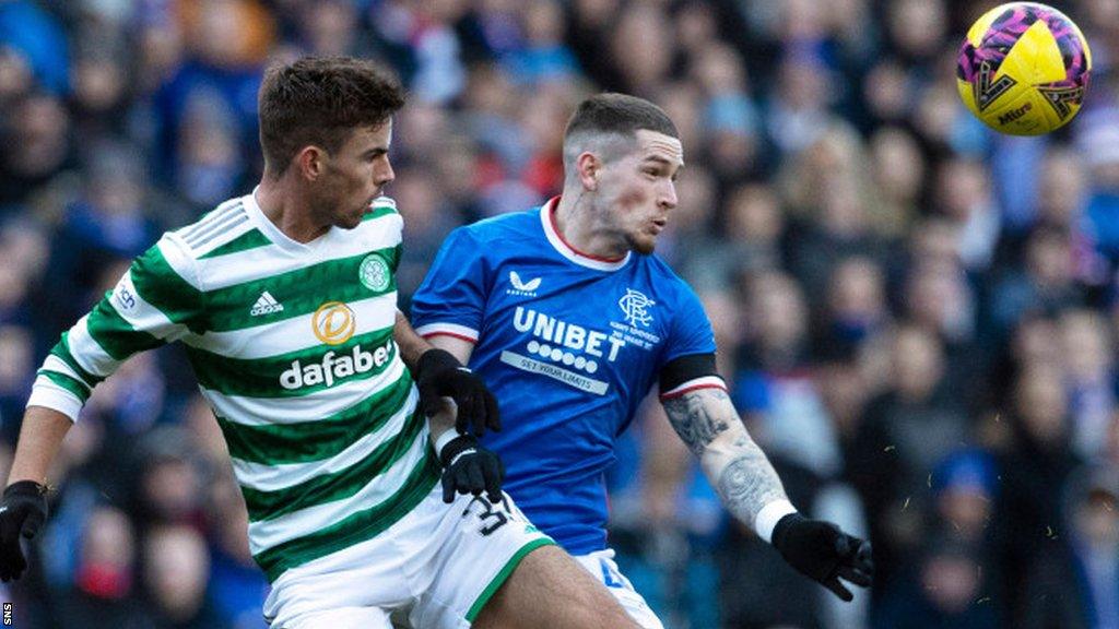 Matt O'Riley and Ryan Kent at Ibrox