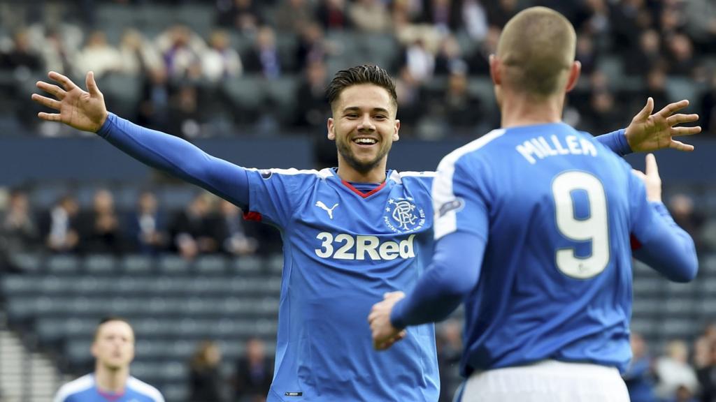 Rangers players celebrating