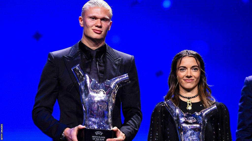 Erling Haaland (left) and Aitana Bonmati (right)