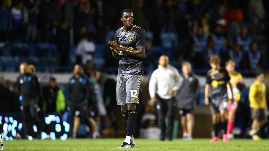 Paul Onuachu in action for Saints in the Premier League in 2023