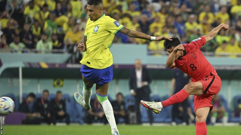 Paik Seung-ho fired home a long-range left-foot stunner against Brazil at the 2022 World Cup