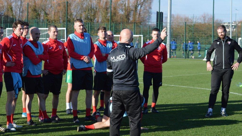 Members of Wales Deaf football team