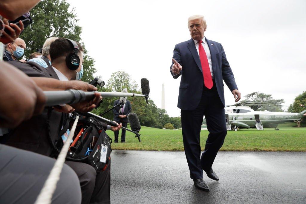 Trump outside White House