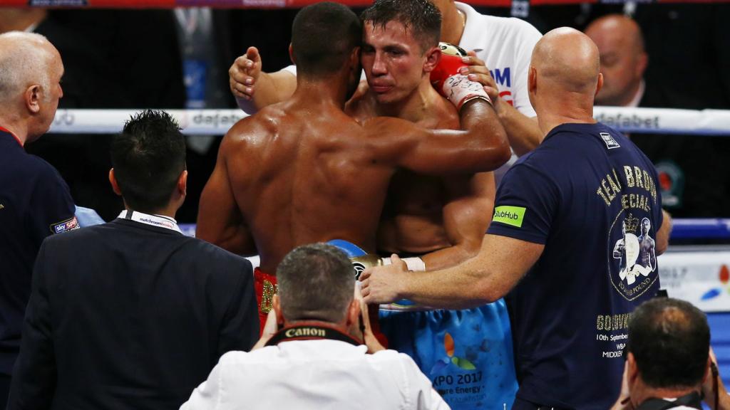 Kell Brook with Gennady Golovkin