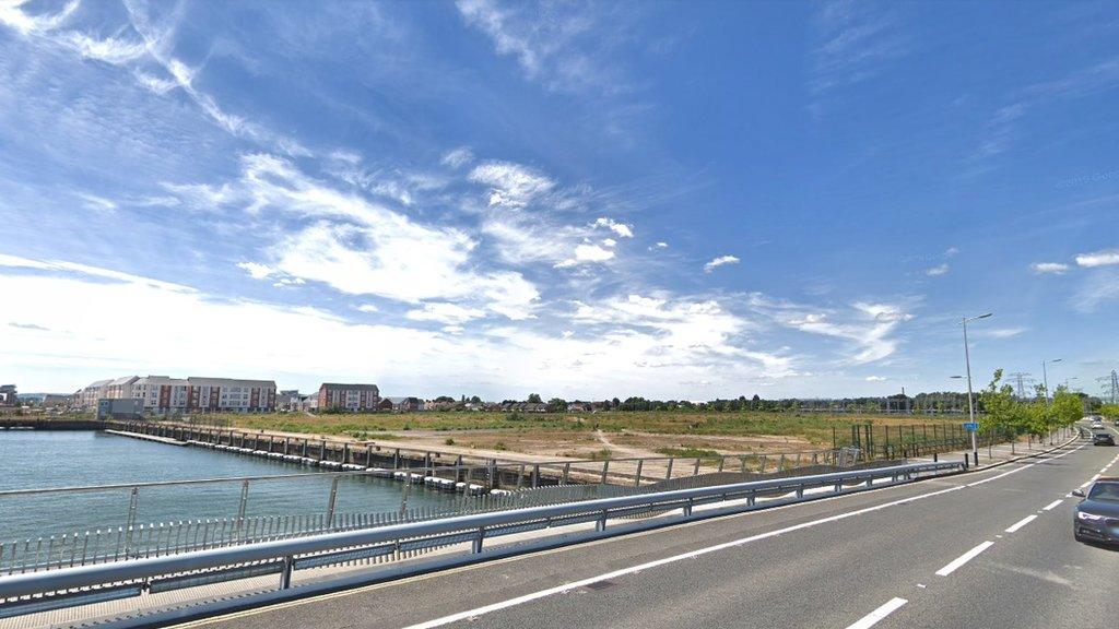 Former power station site in Holes Bay